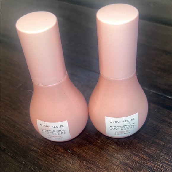 2 new Rosy Glow Recipe Watermelon highlighting DewDrops Serum tinted moisturizer